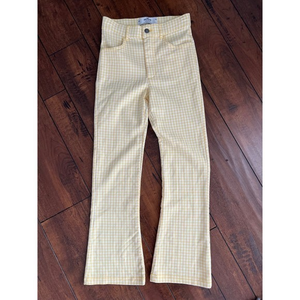 Hollister Ultra High Rise Yellow Plaid‎ Flare Pants XS